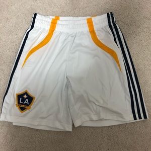 Adidas LA Galaxy white soccer shorts